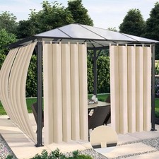 Waterproof Outdoor Curtains for Patio - Windproof Tab Top Gazebo Curtain Pane...