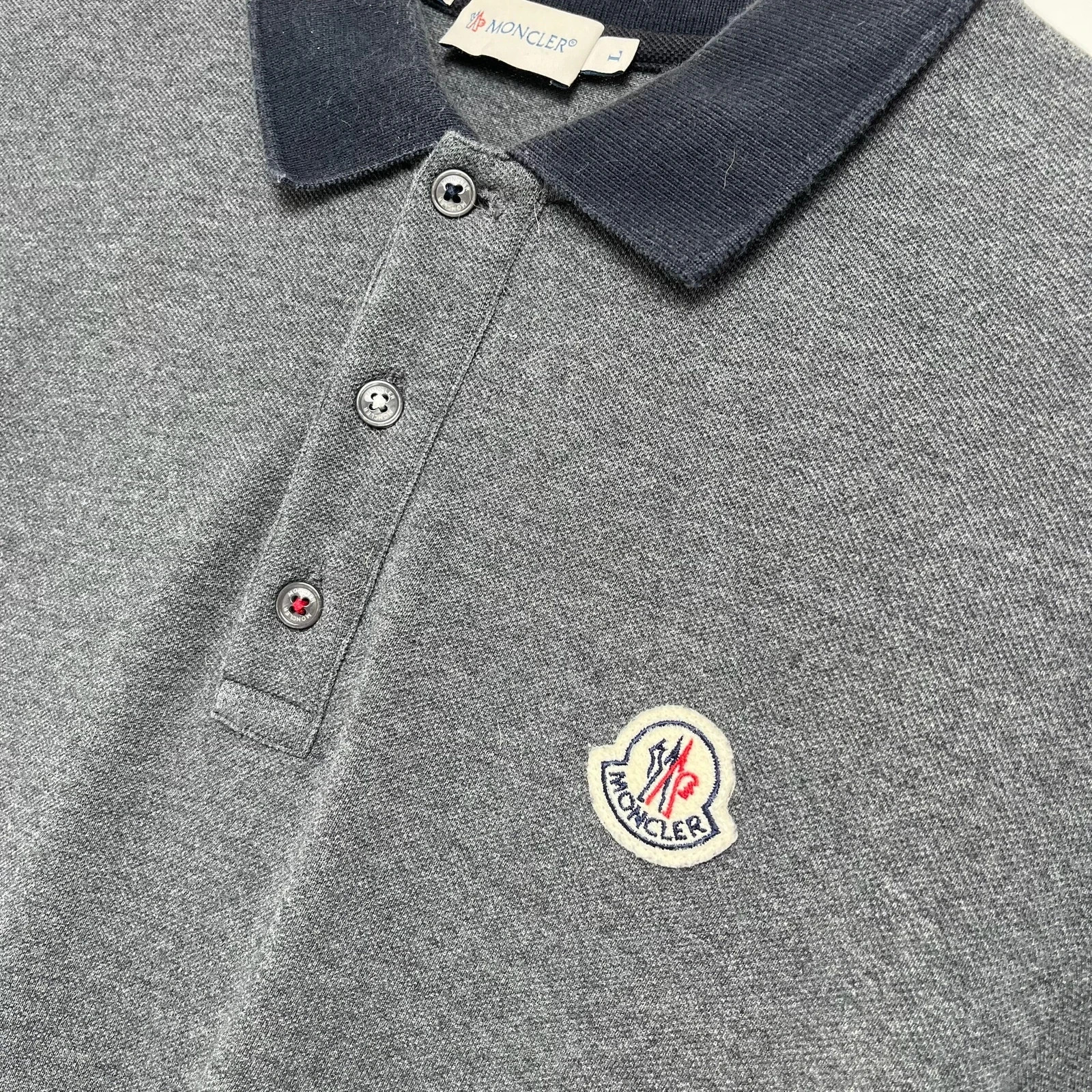 Moncler long sleeve grey polo shirt £320 RRP image 2