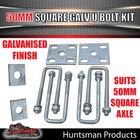 Galvanised 50mm X 150mm 1/2" Trailer Caravan Boat U bolt kit. Fish Plates pads
