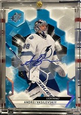 2020-21 UPPER DECK SPX ANDREI VASILEVSKIY, #68, AUTO, STANLEY CUP CHAMP BOLTS  F