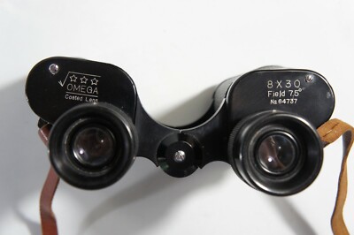 Vintage Omega Binoculars Coated Lens 8x30 Field 7.5° No. 64737 