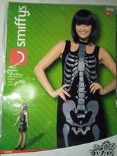 Disfraz de esqueleto con vestido recto talla mediana
