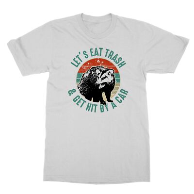 Let's Eat Trash and Get Hit By A Car Shirt Retro Raccoon Possum Unisex Tshirt