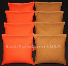 ALL WEATHER CORNHOLE BEAN BAGS Orange  Sienna Resin Filled WATERPROOF