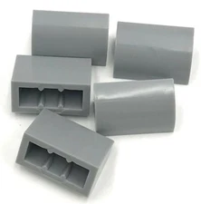 Lego 5 New Light Bluish Gray Slopes Curved 1 x 2 x 1 Stud Sloped Pieces Parts