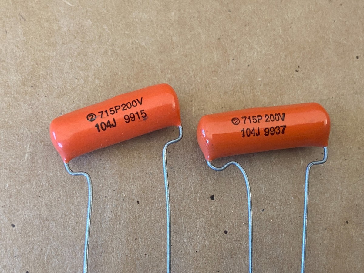 2 New 1999 Sprague Orange Drop .1 uf 200v Capacitors 715P