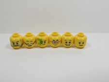 LEGO Lot of 6 Yellow Male Boy Printed Heads Minifig A5