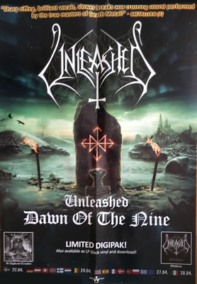 UNLEASHED - Dawn Of The Nine - Promo Poster - gefaltet / folded - Sammlerstück