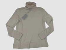  225 Neiman Marcus Women's Ivory Cashmere Turtleneck Long Sleeve Sweater Size L