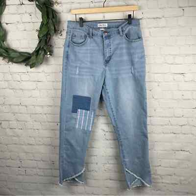 LUNA NORA Patch Frayed Distressed Jeans size 14