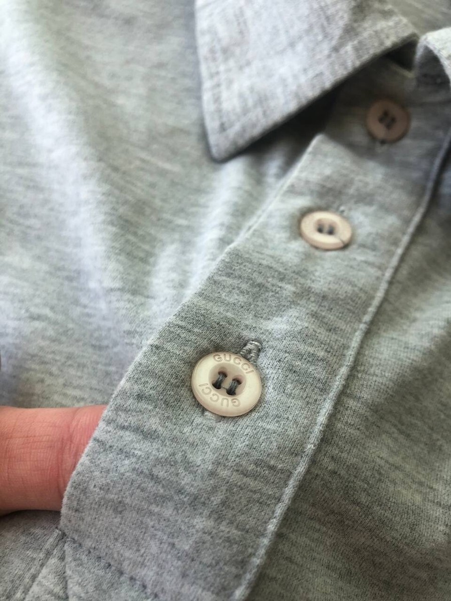 Gucci SS06 “G” logo cotton polo shirt vintage gray women's Gucci SS06 “G” logo cotton polo shirt vintage gray women's