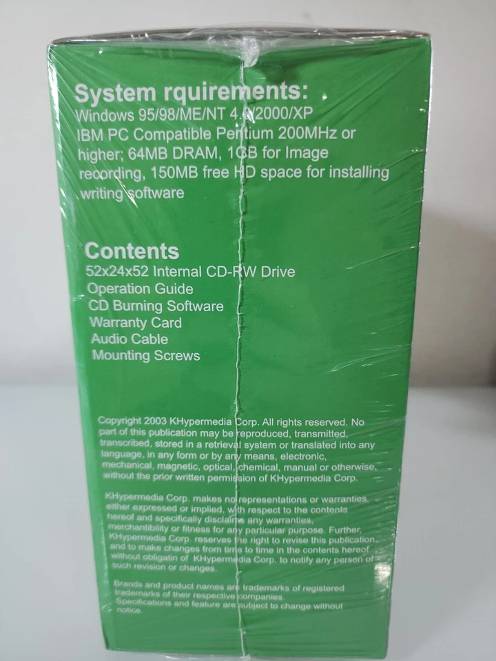 Vintage K Hypermedia CD-ReWriter 52x24x52  KHCRW522452 Nero express Burner  - Image 2 of 4