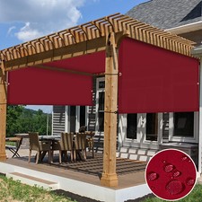 Pergola Shade Cover Garden Waterproof Replacement Canopy Cover Awning w/ Rod Red