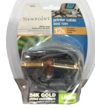 Newpoint Printer Cable IEEE1284 12' Double Shielded 24K Gold Plated Connectors