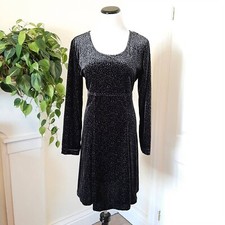 Abito pattinatore vintage anni 90 Molly Malloy velluto nero leopardato grunge strega manica lunga