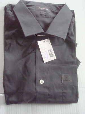dress shirt 18 1 2 Mens Dress Shirt Gray David Taylor Size 2X 18 1/2 34-35 NWT
