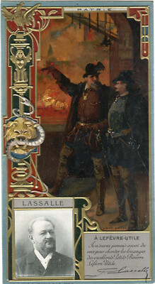 scrap  chromo Litho Karte Lefevre- Utile Lu  Jugendstil - Lassalle 17,2 cm