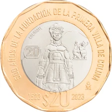 Mexico NEW 20 pesos 500 años FIRST VILLA DE COLIMA Commemorative coins