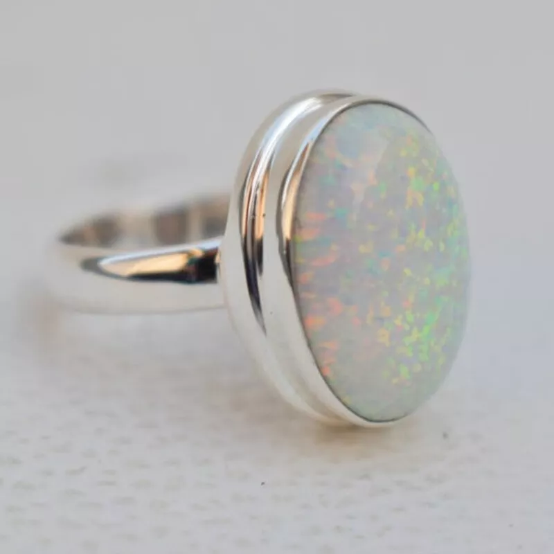 Amazon.com: Natural Ethiopian Opal Ring, 925 Sterling Silver, Fire Opal Ring,  Handmade Silver Jewelry, Opal Gemstone Ring, Minimalist Rings For Women,  Pinky Gold Ring, Midi Ring, White Opal Engagement Ring : Handmade