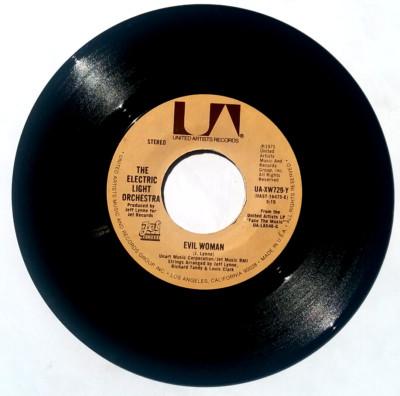 ELECTRIC LIGHT ORCHESTRA -  Evil Woman / 10538 Overture - Vinyl 45rpm UA XW729