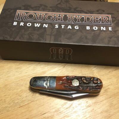 Rough Ryder Brown Bone Barlow 3 1/4'' Pocket Knife RR1806