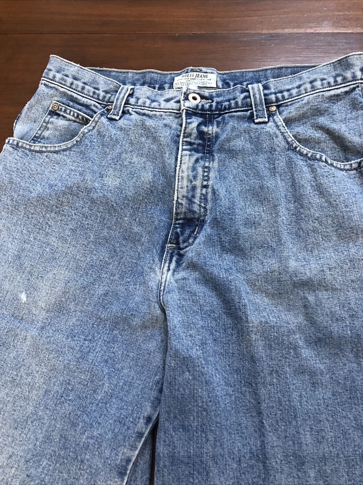 Vintage 90's Guess 10194-32 Carpenter Jeans, Baggy Wide Leg - 34x 32 Y2K Skater - Image 2 of 4