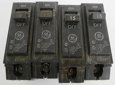 GE E-11592 Circuit Breaker Type HACR THQL 15A 120/240VAC Lot of 4 