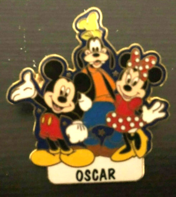 Disney pin 4087 name souvenir mickey mouse goofy minnie OSCAR world disneyland