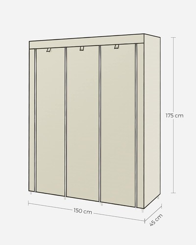 Tragbarer Kleiderschrank Platzsparender Modularer Kunststoffschrank mit Türen - Bild 3 von 11