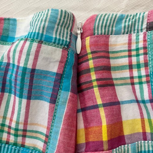 Womens Talbots 10 Petite Patchwork Cotton Skirt 10P Lined NWT Plaid - Picture 4 of 5