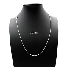 SOLID 925 Sterling Silver 1.2mm 20" Diamond Cut Rope Chain Necklace Mens Womens