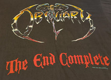 Obituary The End Complete European Tour 1992 Metal Band Graphic T-Shirt Death XL