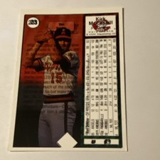 Upper Deck 1989 Kirk McCaskill California Angels Baseball Card #233 Base Error.