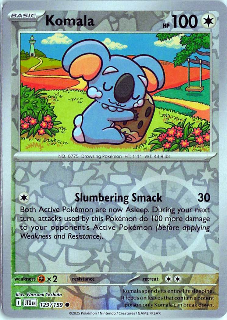 Komala 129/159 Common Journey Together Pokemon Reverse Holo Near Mint