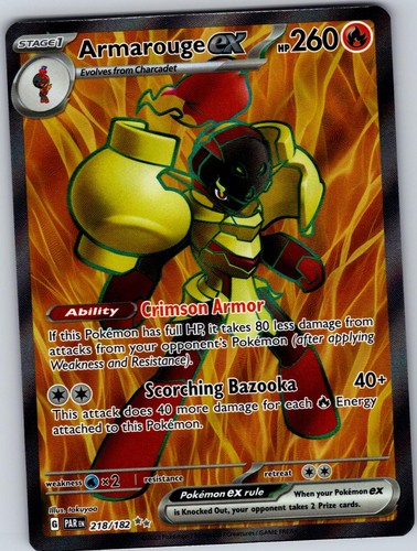 Armarouge ex 218/182 Ultra Rare Paradox Rift Pokemon Holo Near Mint