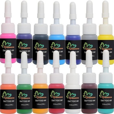 Tattoo Ink Set - 14 Colors, 1/6oz (5ml) Bottles Professional 14 colors-1