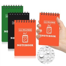 Waterproof Notebook 3" x 5" All Weather Pocket Notepad Small Top Spiral 3 Pack