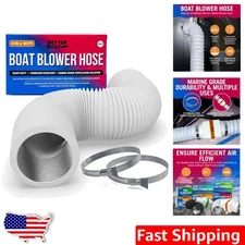 4 Inch Marine Blower Hose 10ft - Flexible PVC Exhaust Duct