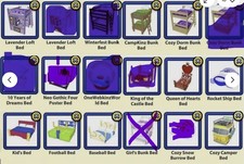 Webkinz Classic beds, retired, promo, PSI, HTF leave note in reply