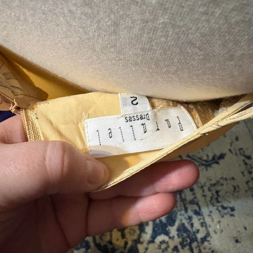 Maxi Vestido Floral Crema Marca Paralela Años 90 Vintage Talla 2 Foto 4 de 4