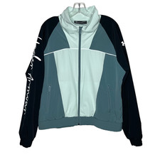 Under Armour Woven CB Storm Full Zip Jacket Women's L Green Loose Colorblock