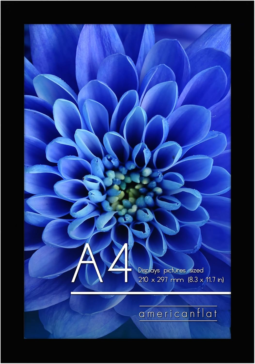 Americanflat A4 Picture Frame in Black - Engineered Wood with Shatter Resistant