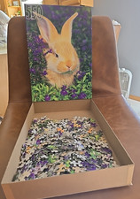 Vintage 1997 RoseArt Bunny Rabbit Made in USA 550 Piece Jigsaw Puzzle - Complete