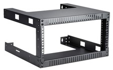 Black 4U Wall Mount Open Frame Steel Network Equipment Rack 17.75'' Inch Deep...