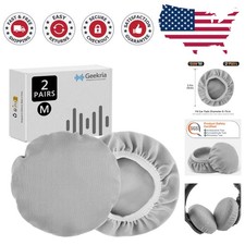 Grey Fabric Headphone Ear Covers - Sweat Resistant Machine Washable