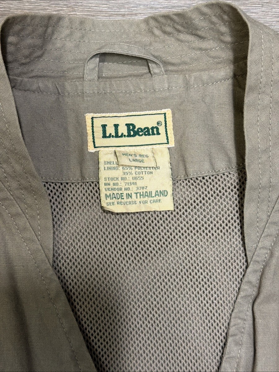 Vintage 90s LL Bean Vest Mens L Outdoor Fishing Safari Utility