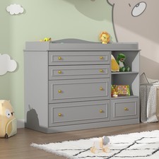 Grey Changing Table Dresser Baby Nursery Dresser Baby Diaper Changing Table 5