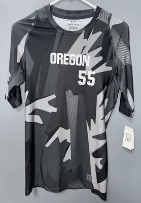 Nike Oregon Ducks Issued 55 Compression Training Shirt 1/2 Sleeve Size Large New