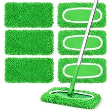 6Pcs Reusable Microfiber Mop Pads Compatible with Sweeper Mop, 6 Pack Green