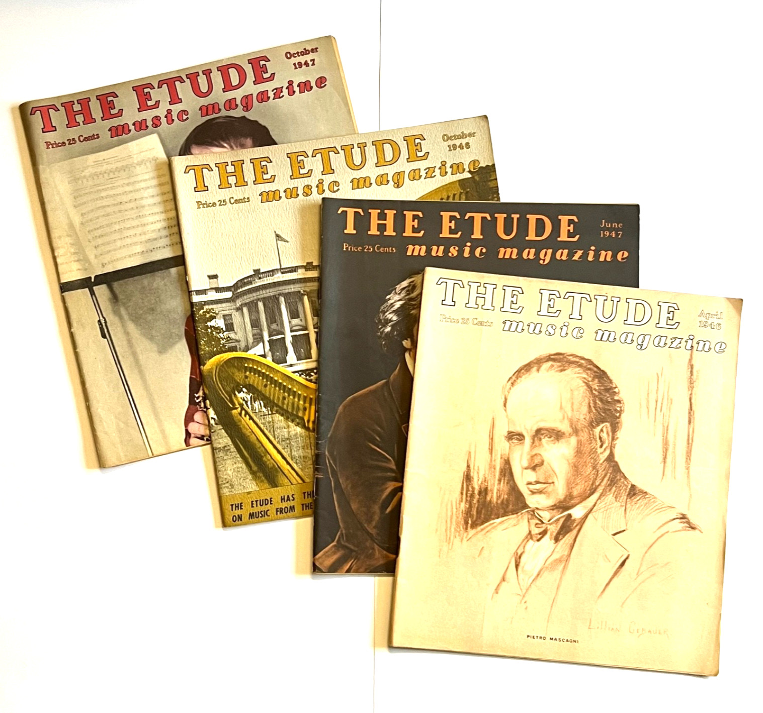 Vtg The Etude Music Magazine Lot 4 Issues 1946 1947 1948 Sheet Music Piano Art